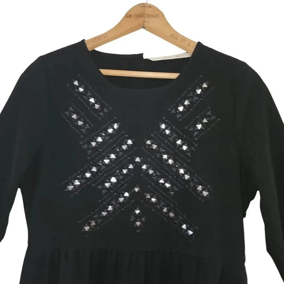 New Twelfth Street By Cynthia Vincent Shift Dress Small Black Embroidered - Picture 9 of 11